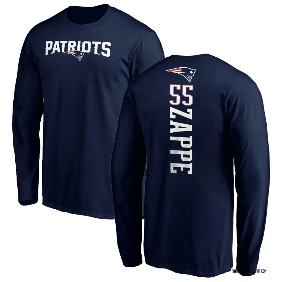 Men's Bailey Zappe New England Patriots Backer Long Sleeve T-Shirt - Navy