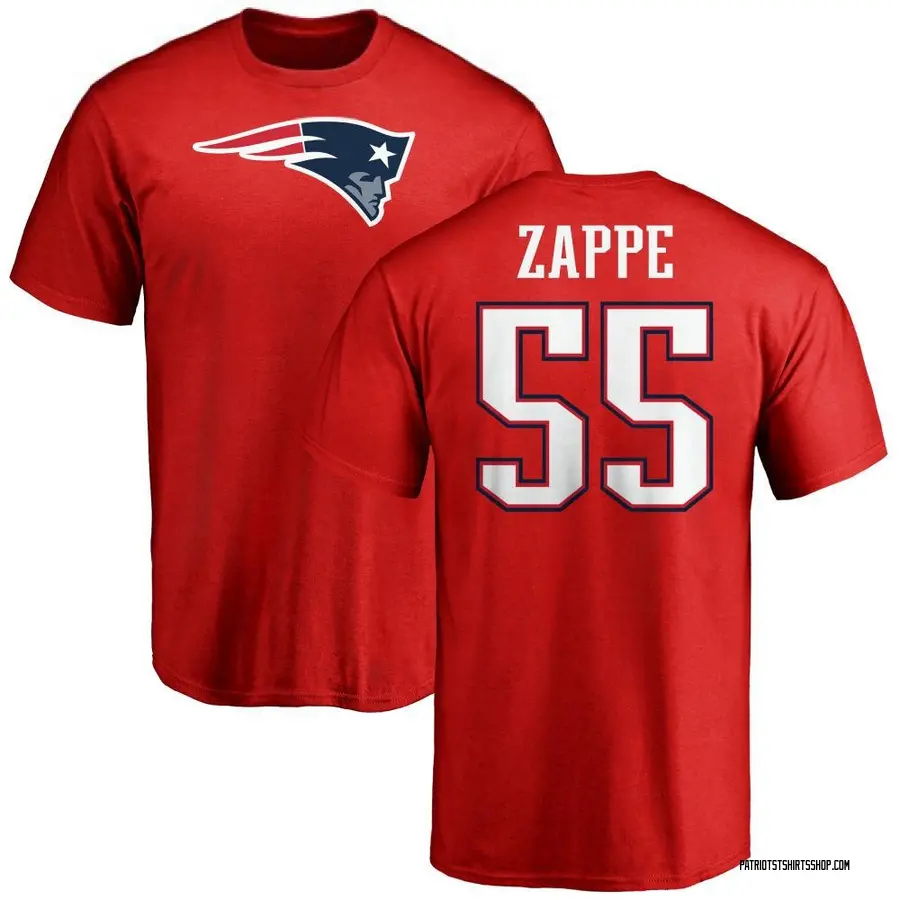 Men's Bailey Zappe New England Patriots Name & Number Logo T-Shirt