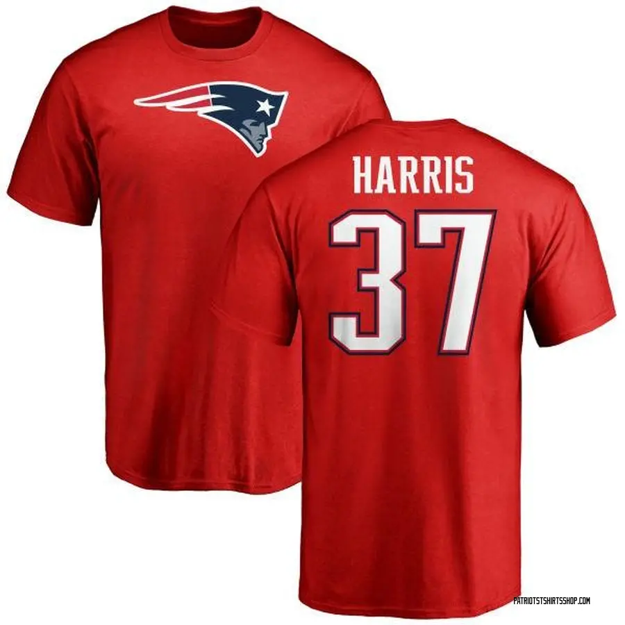 Men's Damien Harris New England Patriots Name & Number Logo T