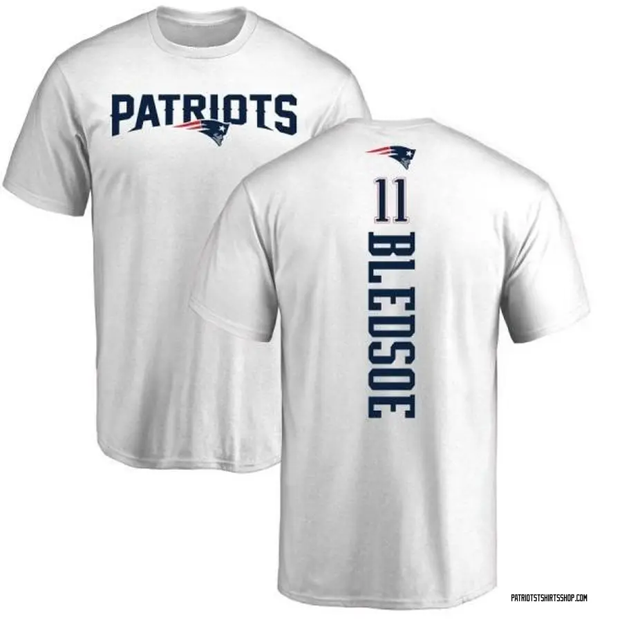 Men's Drew Bledsoe New England Patriots Backer T-Shirt - White