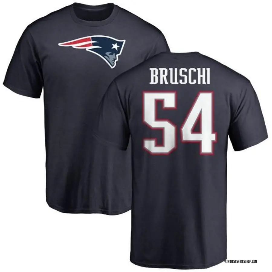 Men's Tedy Bruschi New England Patriots Name & Number Logo T-Shirt