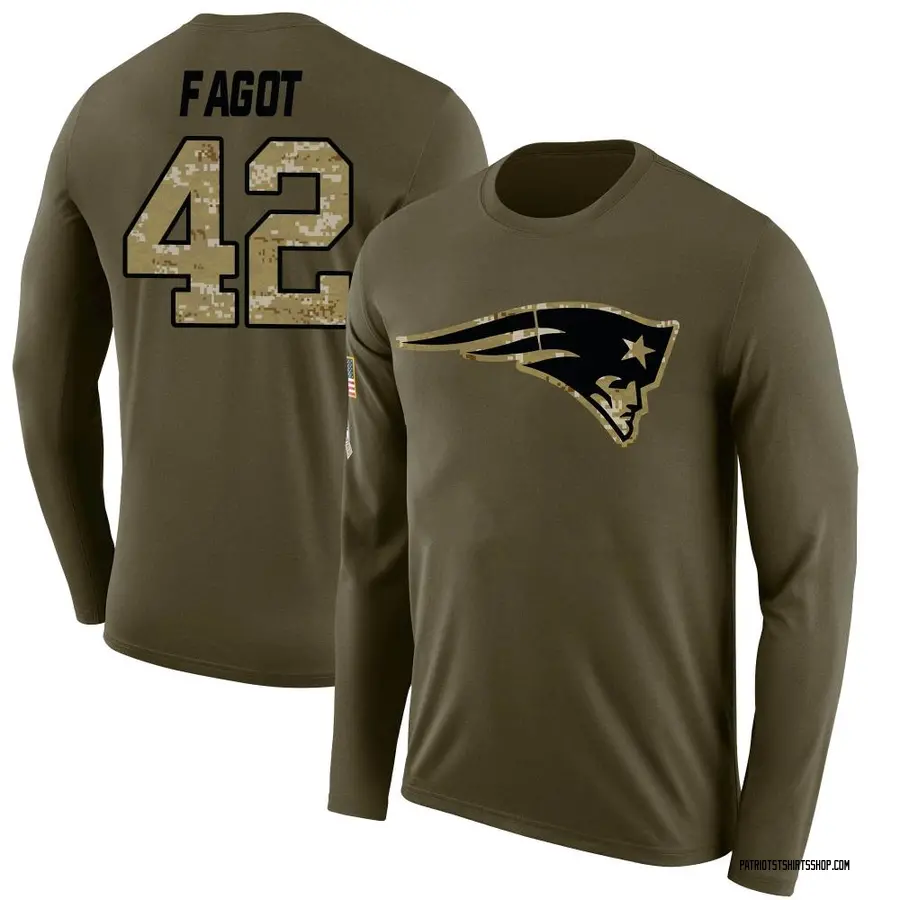 Youth Diego Fagot New England Patriots Salute to Service Sideline Olive  Legend Long Sleeve T-Shirt